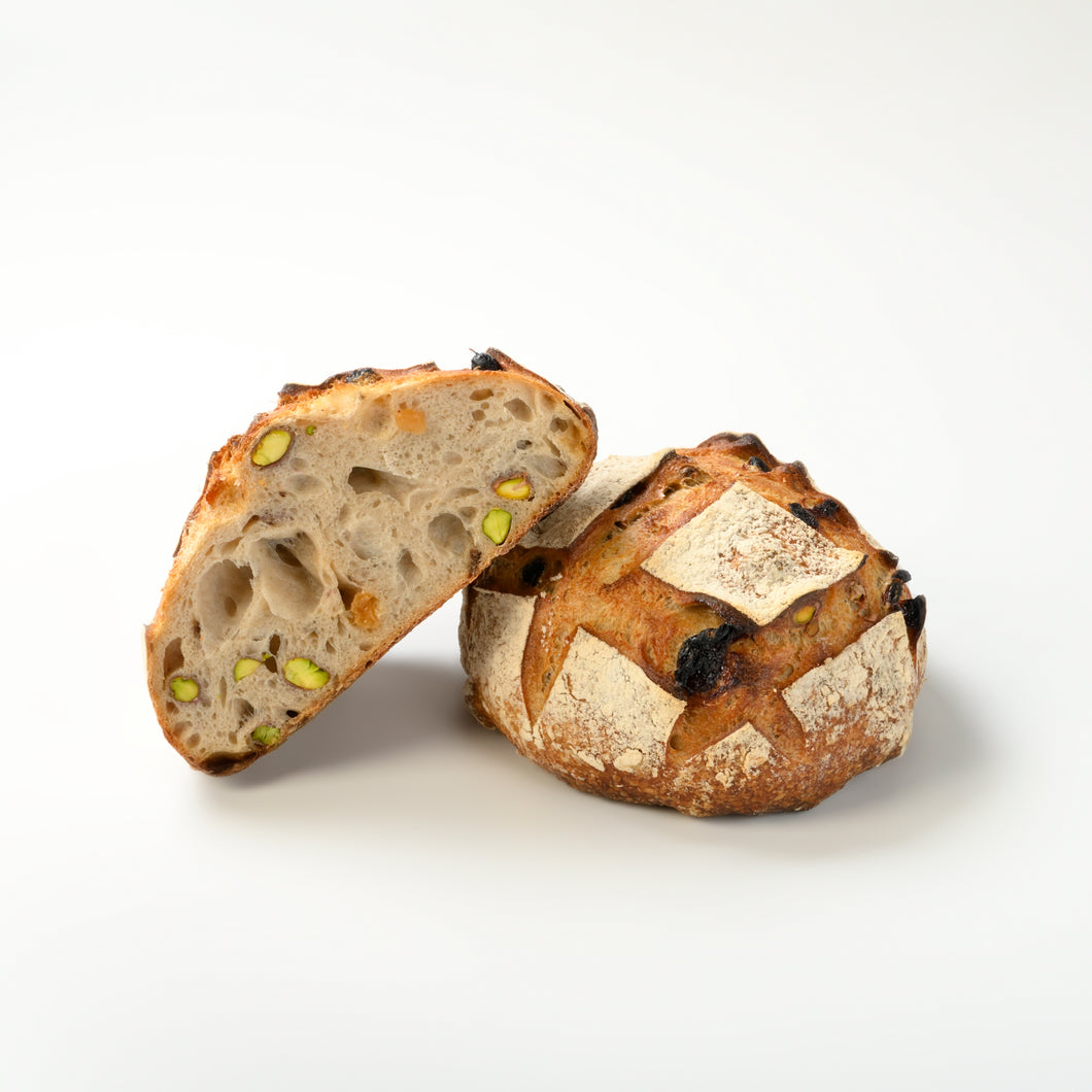 Pistachio and Raisin Sourdough Loaf