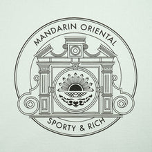 Load image into Gallery viewer, Mandarin Oriental x Sporty &amp; Rich 150th Anniversary Capsule Collection  T-Shirt – Celadon Green / Black