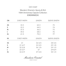 Load image into Gallery viewer, Mandarin Oriental x Sporty &amp; Rich 150th Anniversary Capsule Collection  Crewneck – Black/White