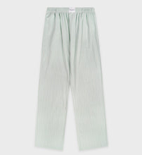 Load image into Gallery viewer, Mandarin Oriental x Sporty &amp; Rich 150th Anniversary Capsule Collection  Pyjama Trousers – Celadon Green Stripe / White