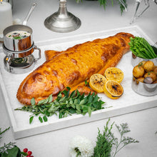 Load image into Gallery viewer, Salt Baked Sakura Masu Trout with Rainbow Caviar  Dill Sauce