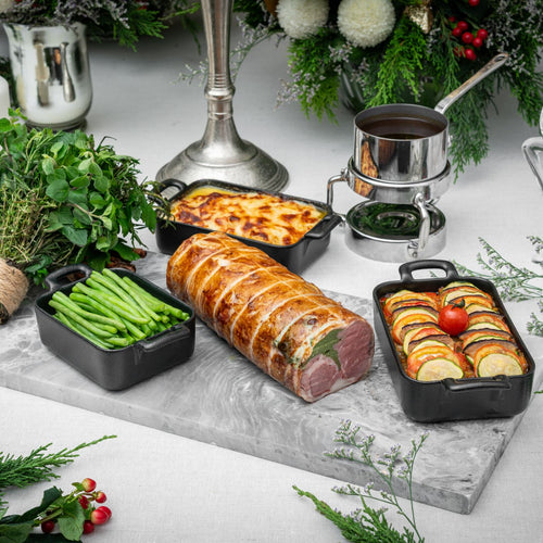 Roasted Boneless Lamb Saddle and Black Garlic Sauce