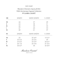 Load image into Gallery viewer, Mandarin Oriental x Sporty &amp; Rich 150th Anniversary Capsule Collection  Pyjama Shirt – Celadon Green Stripe / White