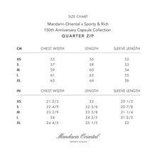 Load image into Gallery viewer, Mandarin Oriental x Sporty &amp; Rich 150th Anniversary Capsule Collection  Quarter Zip – White / Black