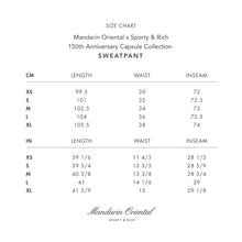 Load image into Gallery viewer, Mandarin Oriental x Sporty &amp; Rich 150th Anniversary Capsule Collection  Sweatpant – Black / White